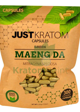 Just Kratom Green Maeng Da Capsules 300 Count