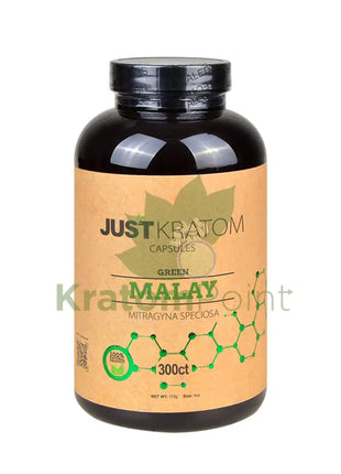 Just Kratom Green Malay Capsules 300 Count