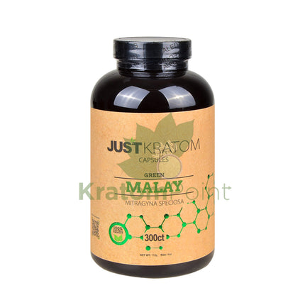 Just Kratom Green Malay Capsules 300 Count