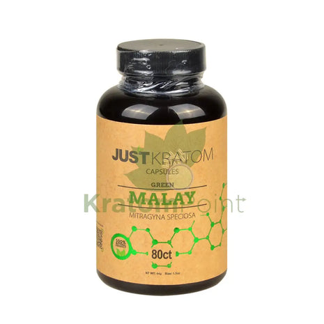 Just Kratom Green Malay Capsules 80 Count