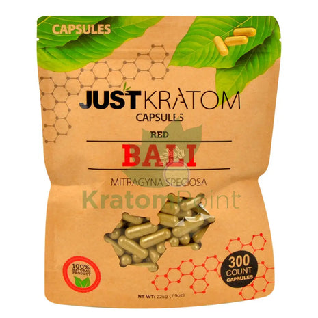 Just Kratom Red Bali Capsules 300 Count