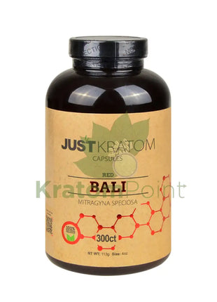 Just Kratom Red Bali Capsules 300 Count