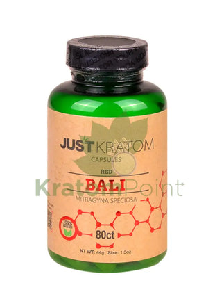 Just Kratom Red Bali Capsules 80 Count