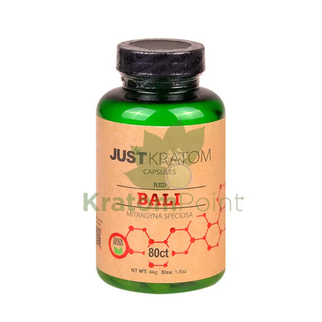 Just Kratom Red Bali Capsules 80 Count