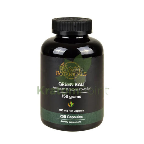 Kats Botanicals Green Bali Kratom Capsules, 250 count