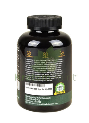 Kats Botanicals Green Maeng Da Kratom Capsules, 250 count-back