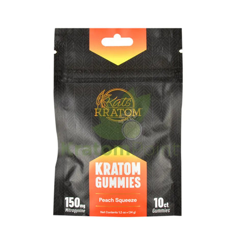 Kats Botanicals Peach Squeeze Kratom Gummies 10 Count Pouch