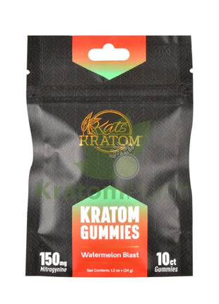 Kats Botanicals Watermelon Blast Kratom Gummies 10 Count Pouch