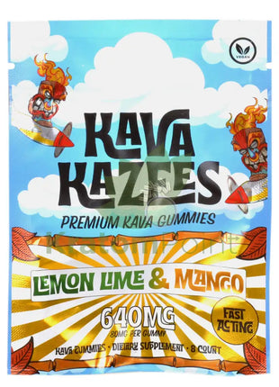 Kava Kazees Premium Gummies 640Mg Lemon Lime & Mango