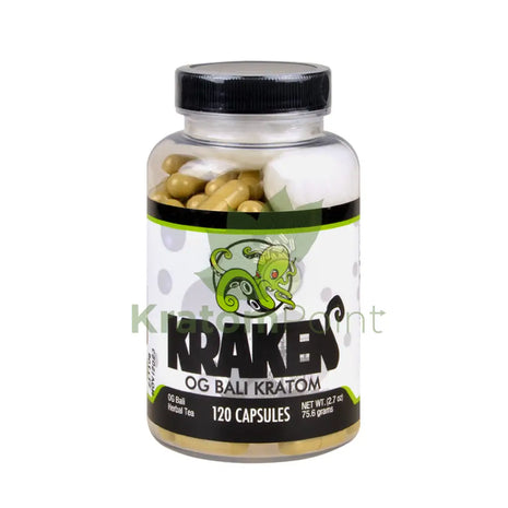 Kraken Kratom Bali Kratom, 120 capsules