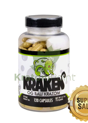 Kraken Kratom Bali Kratom, 120 capsules