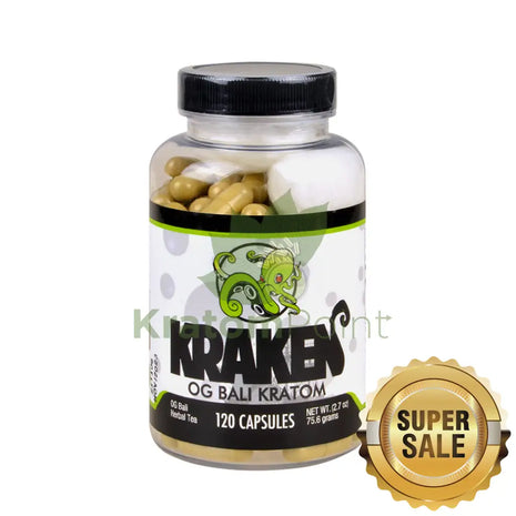 Kraken Kratom Bali Kratom, 120 capsules