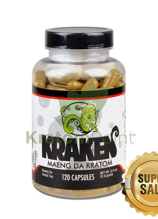 Kraken Kratom Maeng Da Kratom, 120 capsules