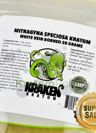 Kraken Kratom Powder 28G White Borneo