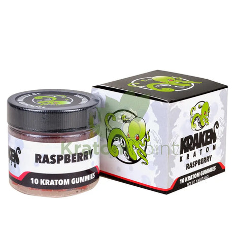 Kraken Kratom Raspberry Kratom Gummies, 10 count