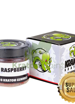 Kraken Kratom Raspberry Kratom Gummies, 10 count