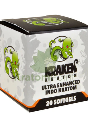 Kraken Kratom Ultra Enhanced Indo Softgels 20 Count