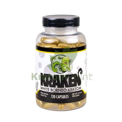 Kraken Kratom White Borneo Kratom, 120 capsules