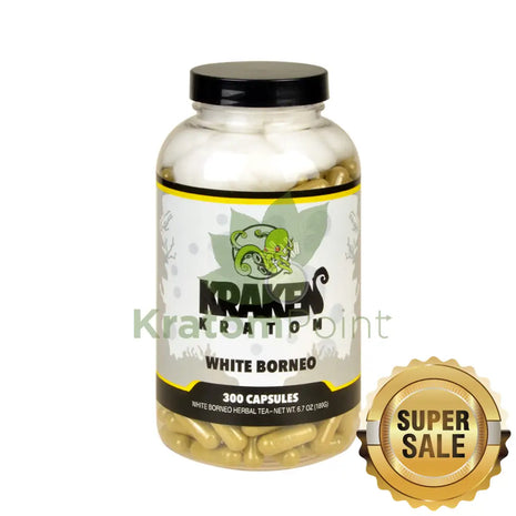 Kraken Kratom White Borneo 300 Capsules