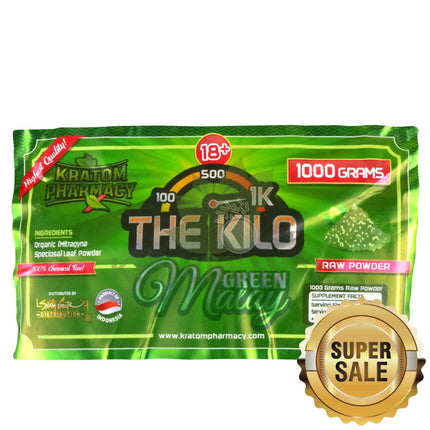 Kratom Pharmacy Powder Green Malay 1kg bag-close up