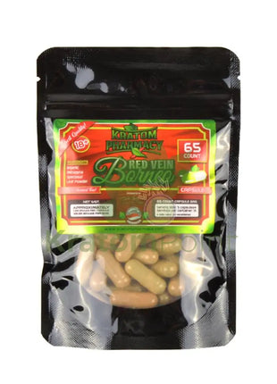 Kratom Pharmacy Red Vein Borneo Capsules 65ct