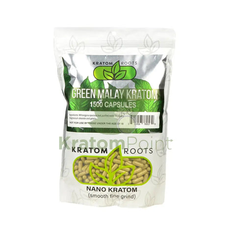 Kratom Roots Nano Green Malay 1500 Capsules