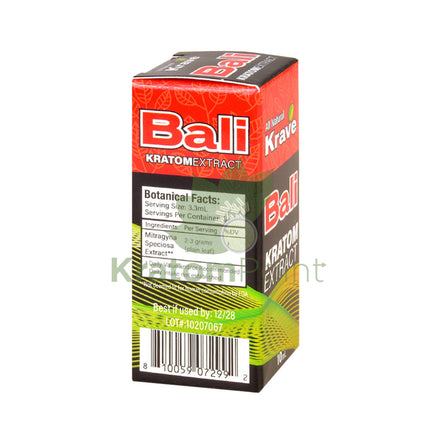 Krave Bali Kratom Extract, 10ml, 1 bottle-back