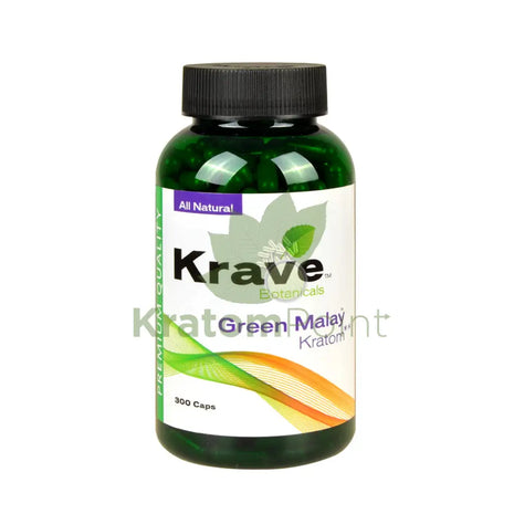 Krave Kratom Green Malay Capsules, 300 count