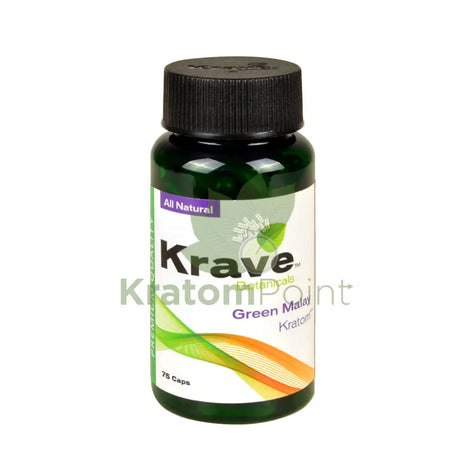 Krave Kratom Green Malay Capsules, 75 count