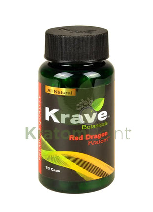 Krave Kratom Red Dragon Capsules, 75 count