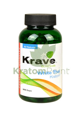 Krave Kratom White Thai Capsules, 300 count