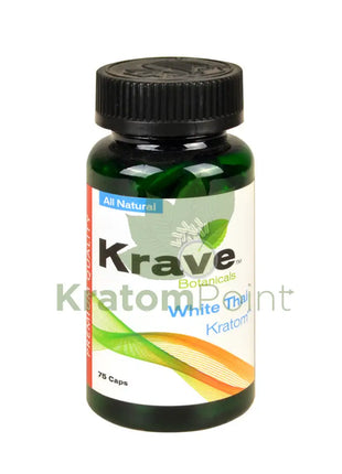 Krave Kratom White Thai Capsules, 75 count