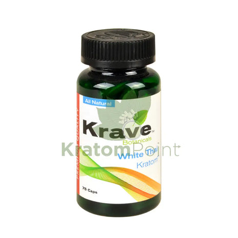 Krave Kratom White Thai Capsules, 75 count