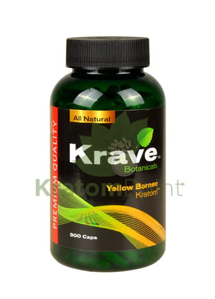 Krave Kratom Yellow Borneo Capsules, 300 count