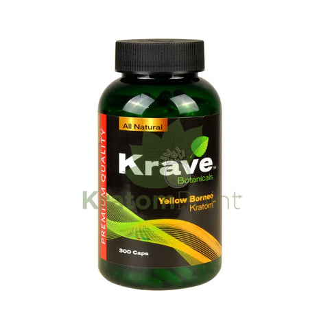 Krave Kratom Yellow Borneo Capsules, 300 count