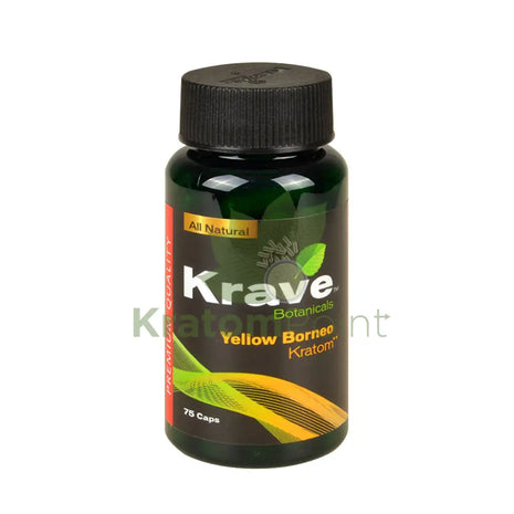 Krave Kratom Yellow Borneo Capsules, 75 count