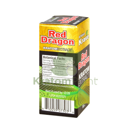 Krave Red Dragon Kratom Extract, 10ml, 1 bottle-back