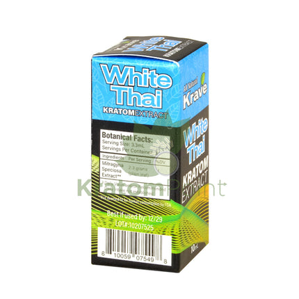 Krave White Thai Kratom Extract, 10ml, 1 bottle-back
