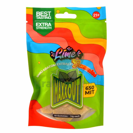 Maxx Out Lime Kratom Gummies 650Mit 10Ct