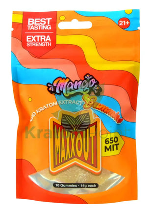 Maxx Out Mango Kratom Gummies 650Mit 10Ct