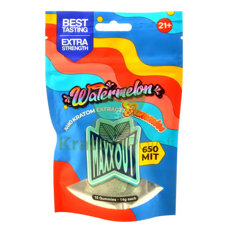 Maxx Out Watermelon Kratom Gummies 650Mit 10Ct