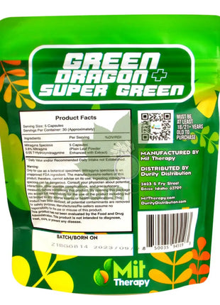 Mit Therapy Kratom Super Green + Dragon 150 Count