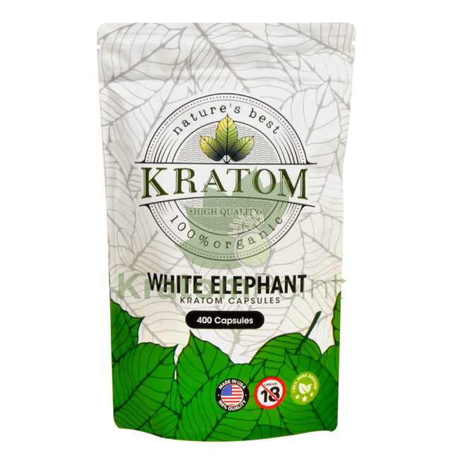 Natures Best Kratom Capsules White Elephant 400Ct