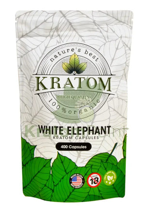 Natures Best Kratom Capsules White Elephant 400Ct