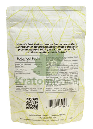 Natures Best Kratom Powder Green Bali 250 Grams