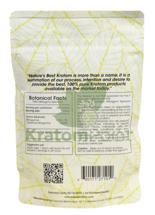 Natures Best Kratom Powder Green Maeng Da 250 Grams