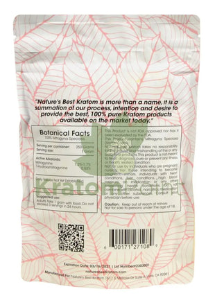 Natures Best Kratom Powder Red Maeng Da 250 Grams