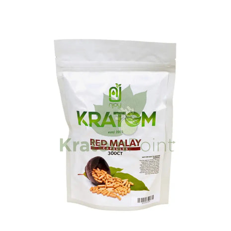 Njoys Red Malay Kratom Capsules 300 Count