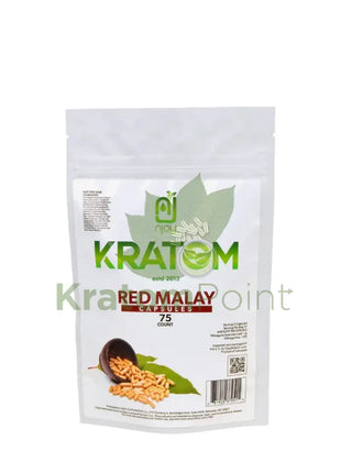 Njoys Red Malay Kratom Capsules 75 Count