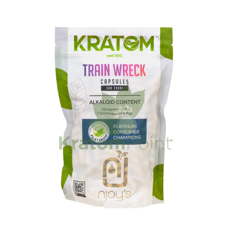 Njoys Trainwreck Kratom Capsules 300 Count